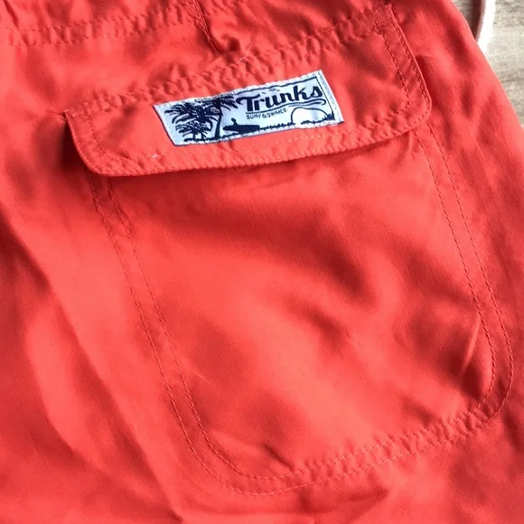 Orange Men’s Draw String Velcro Hybrid Swim Trunk Board Shorts
